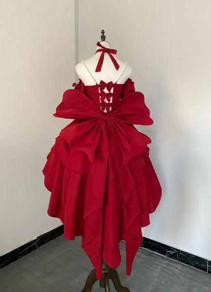 Hachimicos Red Sleeveless Gothic Lolita Dress From Hachimicos